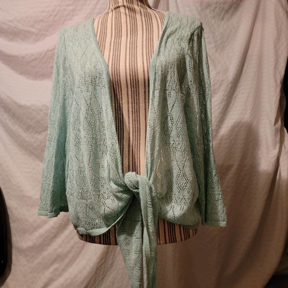 Roz & Ali tie front cardigan size 2X